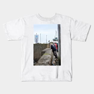 Resting a moment - Seahouses harbour, Northumberland, UK Kids T-Shirt